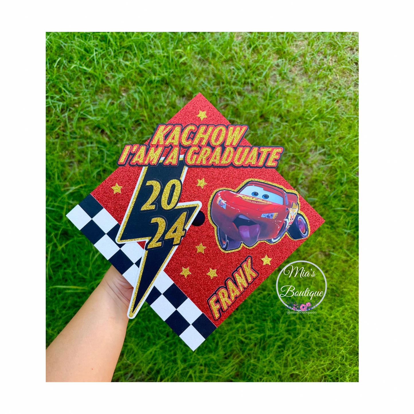 Character Theme Cars Graduation Cap Topper Custom Graduation Cap Topper Race Car