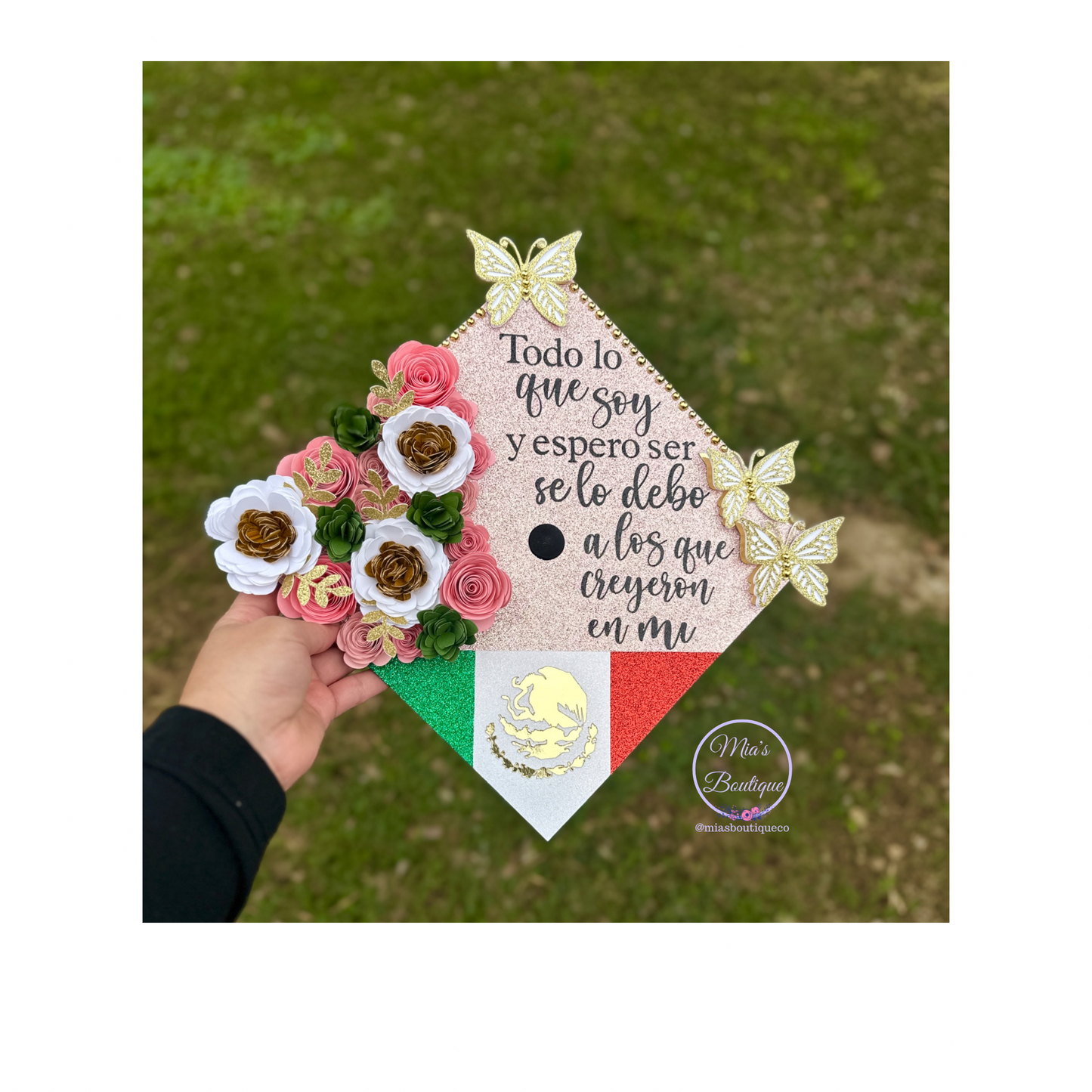Custom Mexican Graduation Cap Floral Sunflower Flag Mexico Para Mis
Padres