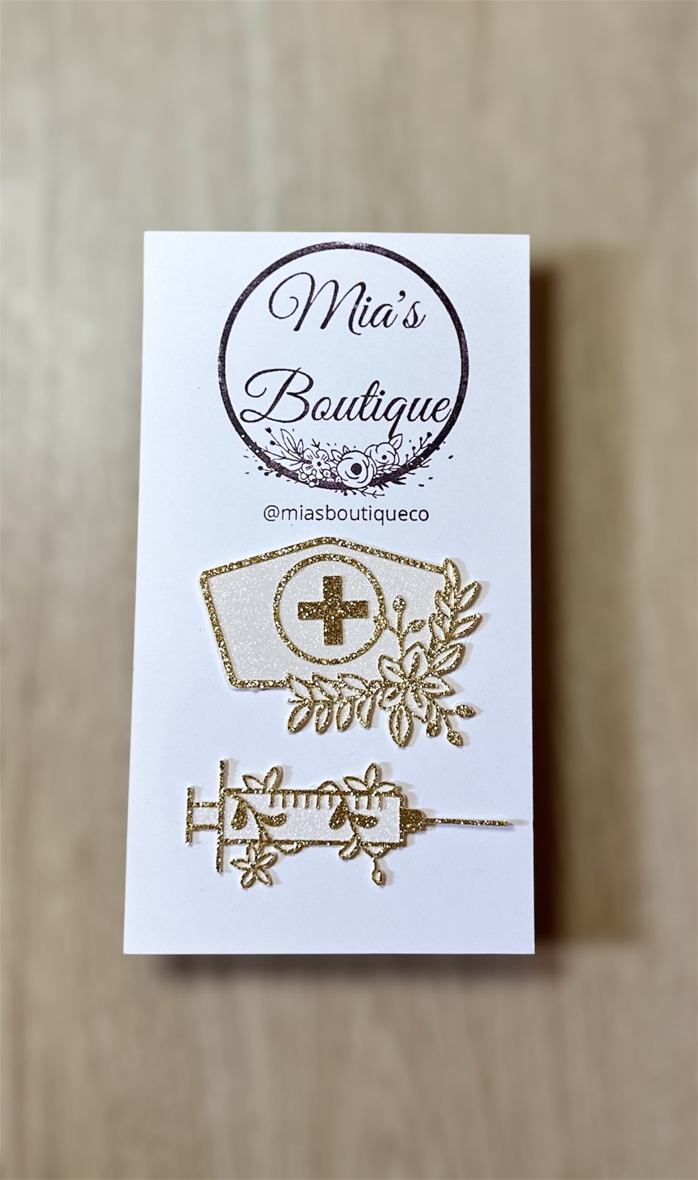 Nurse Hat Syringe White and Gold, Nurse Student Nurse Hat Syringe, DIY crafting project, Embellishments Decorations