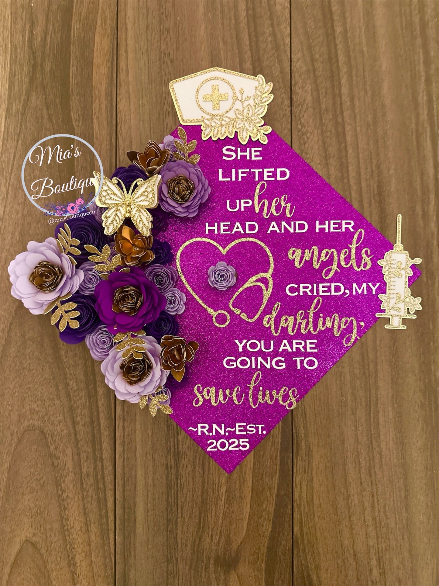 Custom Personalized Graduation Cap Topper Nurse Graduation Cap Nursing heart stethoscope. Personalized graduation cap for graduation day