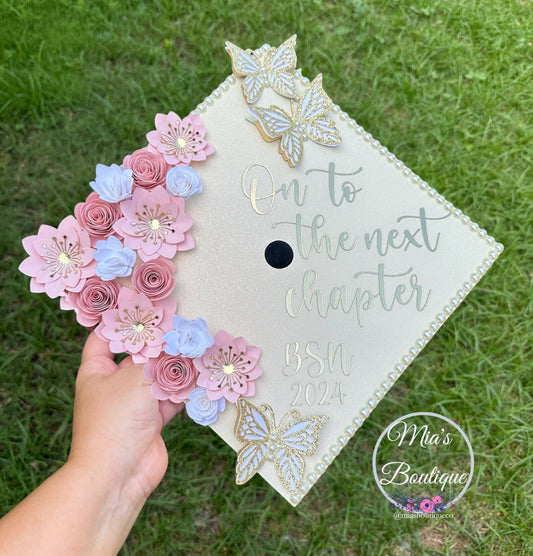 Custom Graduation Cap Topper On to the next chapter Graduation Cap Topper Nurse Custom Personalized Graduation Cap Topper
