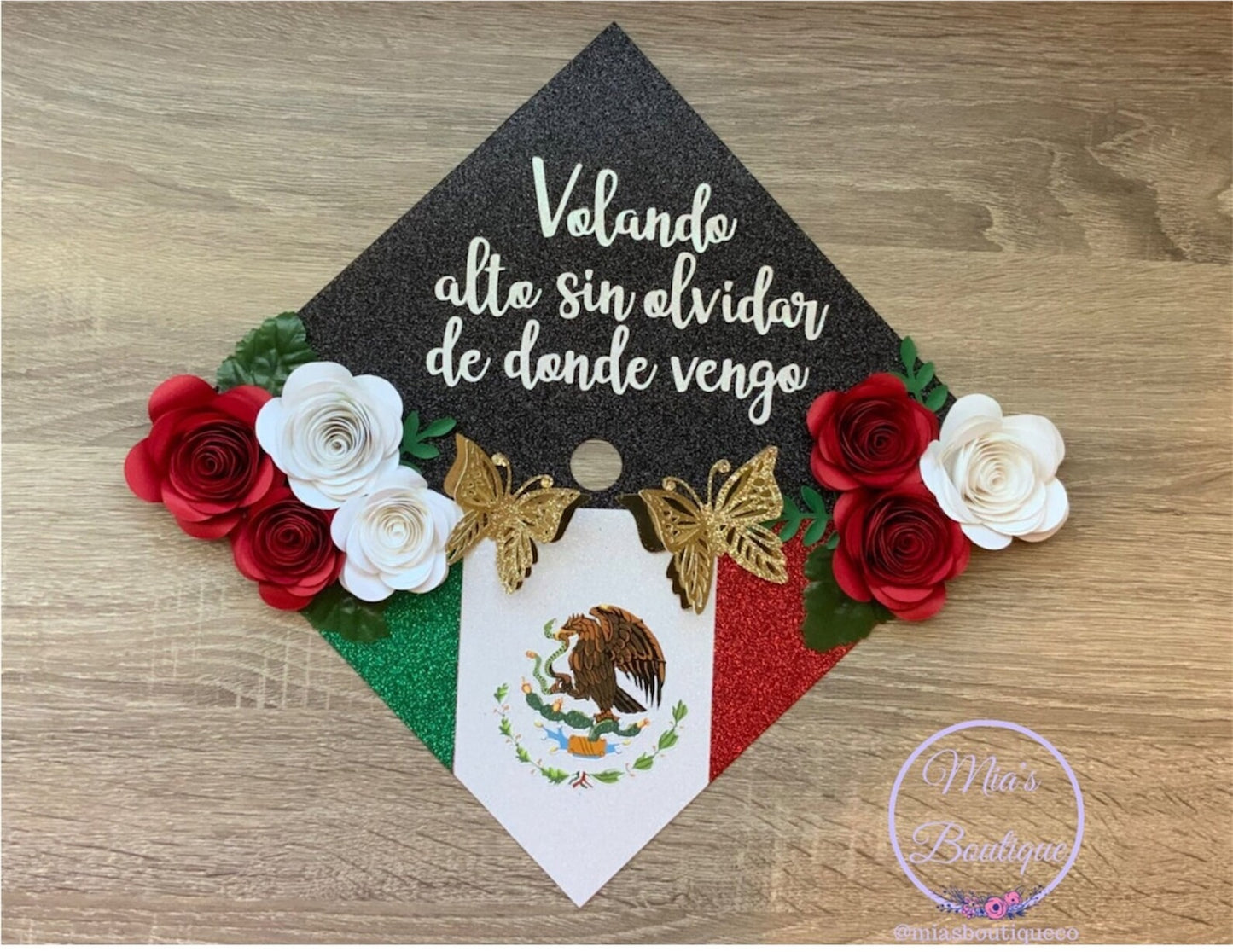 Custom Mexico Graduation Cap Floral Sunflower Para Mis Padres