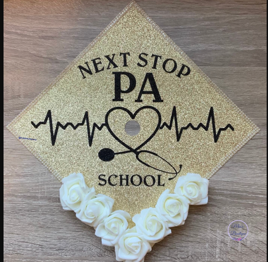 0 Floral PA School Grad Cap cover