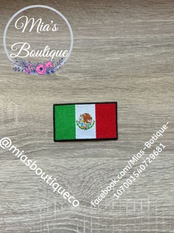 Embroidered Mexico Flag Iron On Application Patch/ Graduation