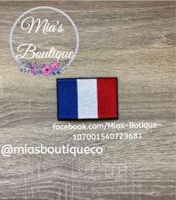 Embroidered France Flag Iron On Application Patch/ Graduation Patches/ Patches for stole/ Country Flag Patches