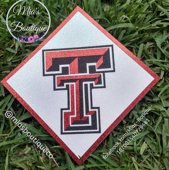 Texas Tech Graduation Cap Topper, College Theme Grad Cap. (AS IS)