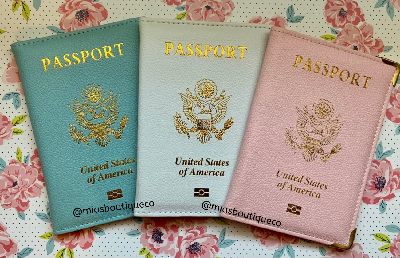 Passport Covers/ Passport Holders / Pink, White, Blue Passport Covers