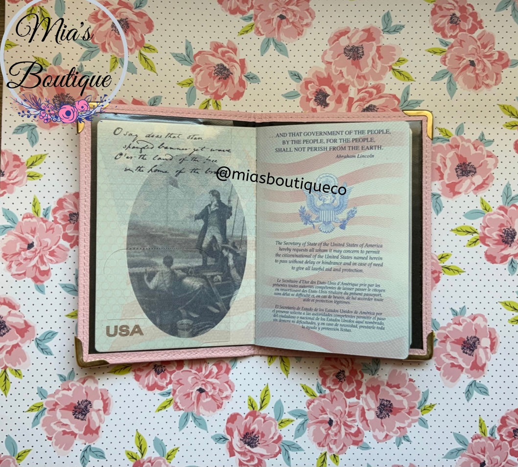Passport Covers/ Passport Holders / Pink, White, Blue Passport Covers