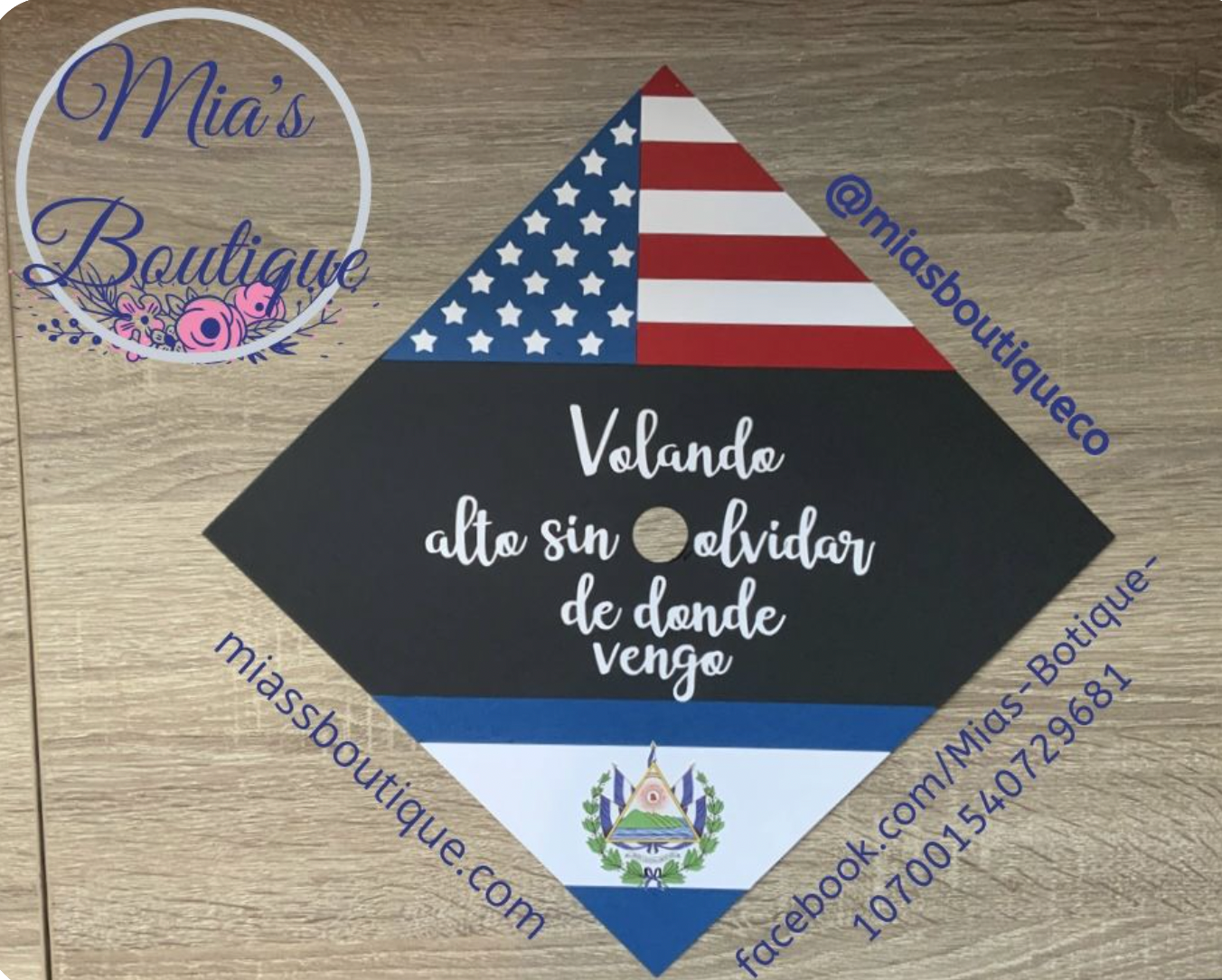 El Salvador & US Matte Graduation Cap / Custom Graduation Cap