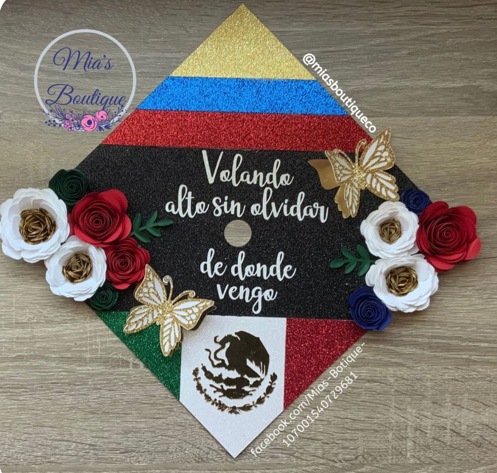 Floral Embroidered Graduation Cap Topper | Graduation Cap Decoration Topper  | Graduation Gift | Embroidery | Flower Cap Topper | Hand painted Cap