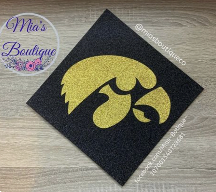 University of Iowa / Custom Graduation Cap cover/ College Theme Graduation Cap