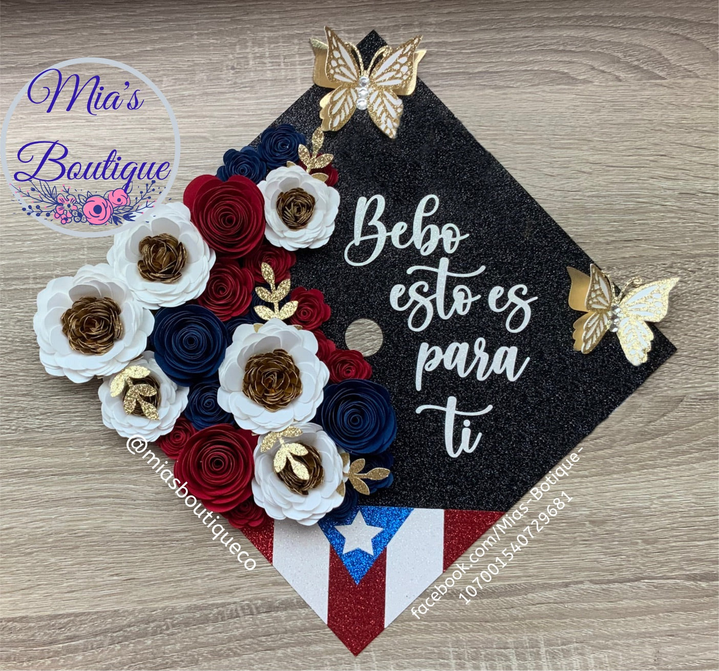 Custom Personalized Puerto Rico Graduation Cap Topper Puertorican Graduation Cap Topper