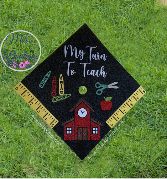 School House Teacher Graduation Cap cover