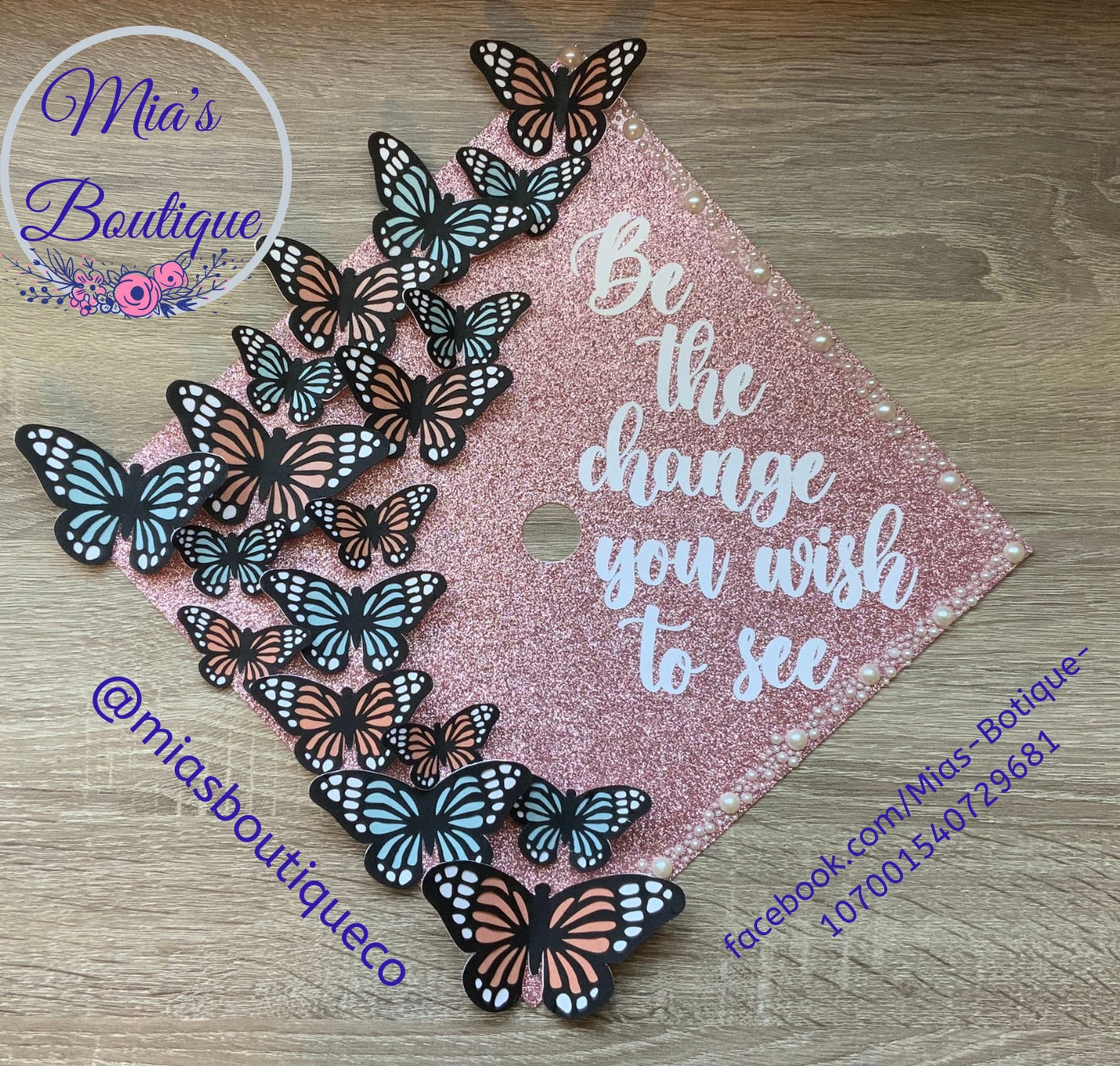 Butterfly Graduation Cap/ Custom Butterfly Graduation cover