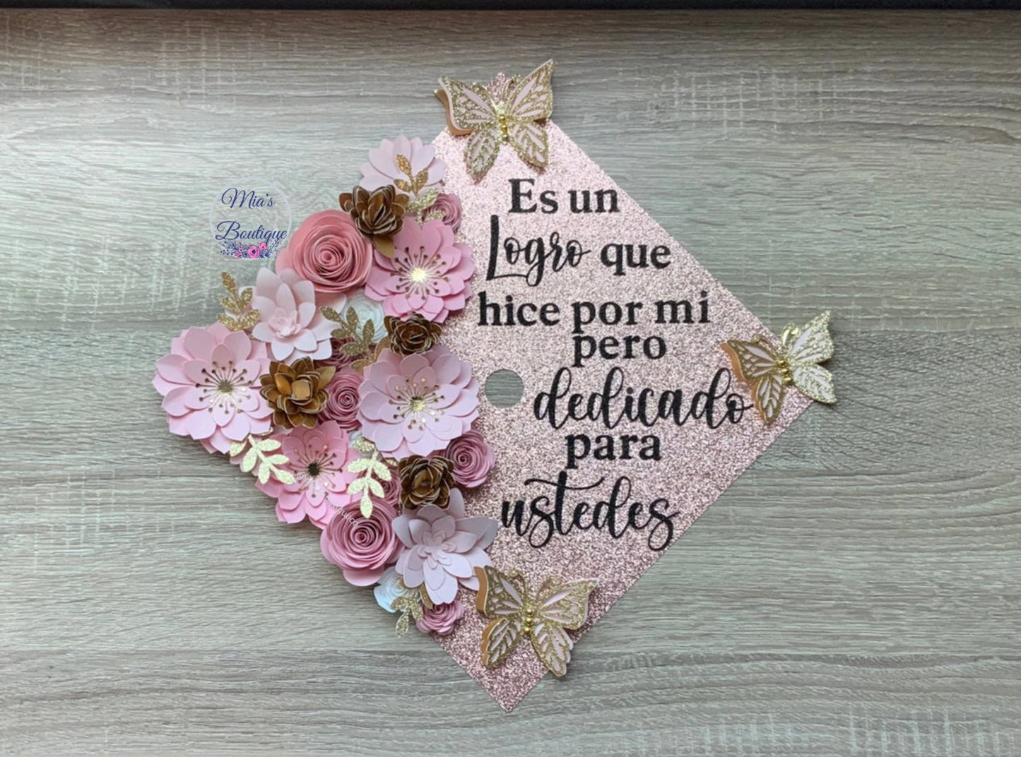 Pink Floral Graduation Cap cover