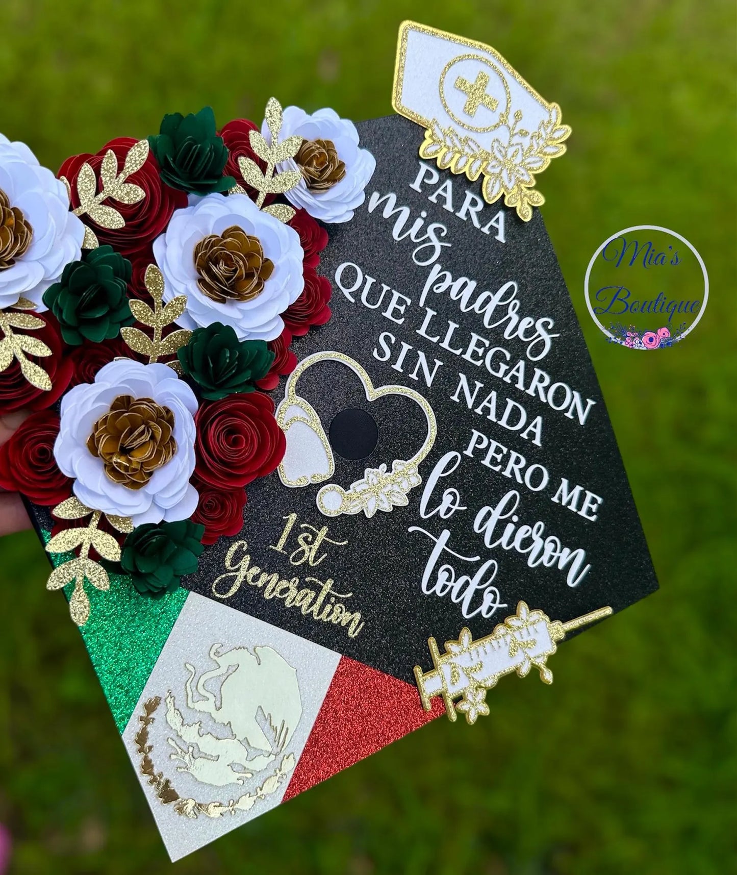 Mexican Graduation Cap Topper - Custom Mexican Nurse Graduation Cap Topper