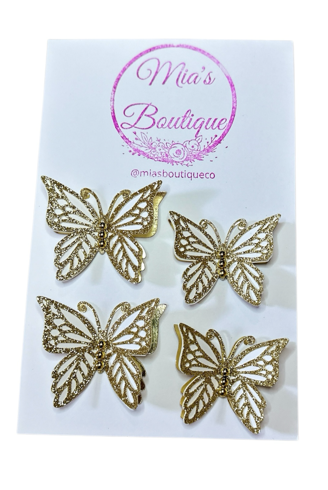 Butterflies White and Gold, DIY crafting project, Butterflies Red & Gold set of 4 Embellishments Decoration