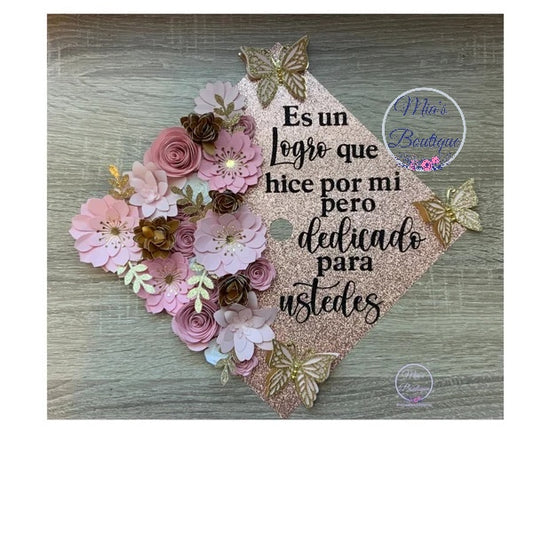 Graduation cap topper Mexican Graduation cap topper Personalized Mexican graduation cap topper Floral sunflowers Para Mis Padres