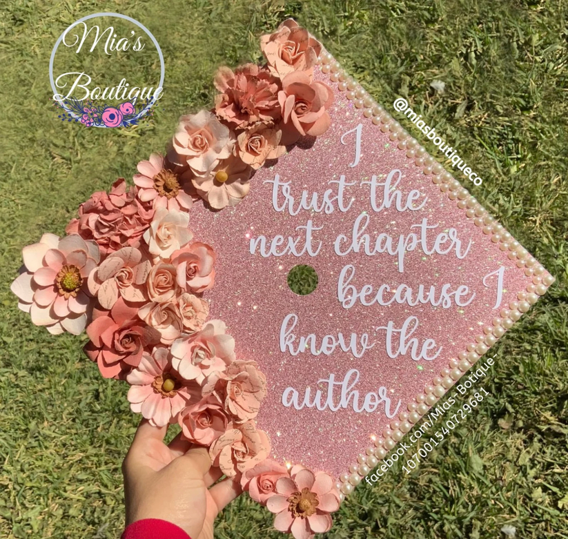 Graduation Cap Topper Personalize Graduation Cap Floral Graduation ...