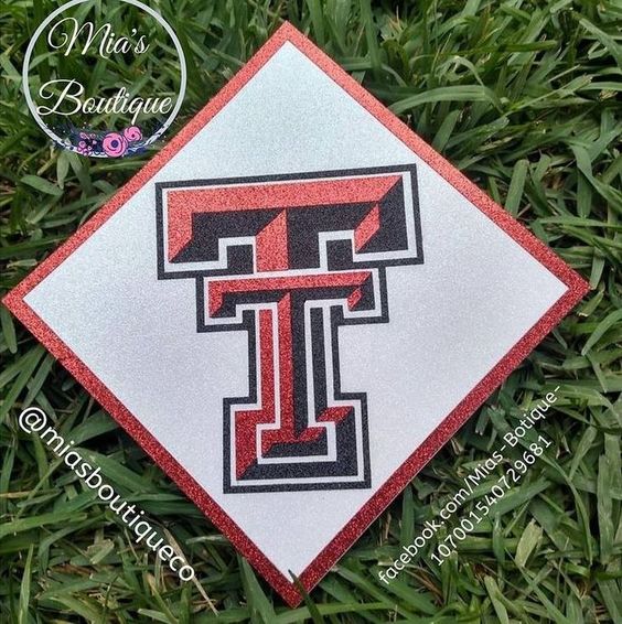 Texas Tech Graduation Cap cover(AS IS) / College Theme Grad Cap / Decorated Texas Tech Motarboard