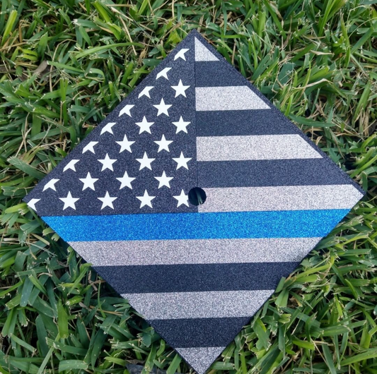 Thin Blue Line Graduation Cap cover