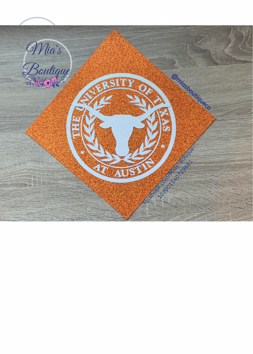 Spring Cap Ut UT Graduation Cap Topper, Custom UT Graduation Cap, Custom College The ...