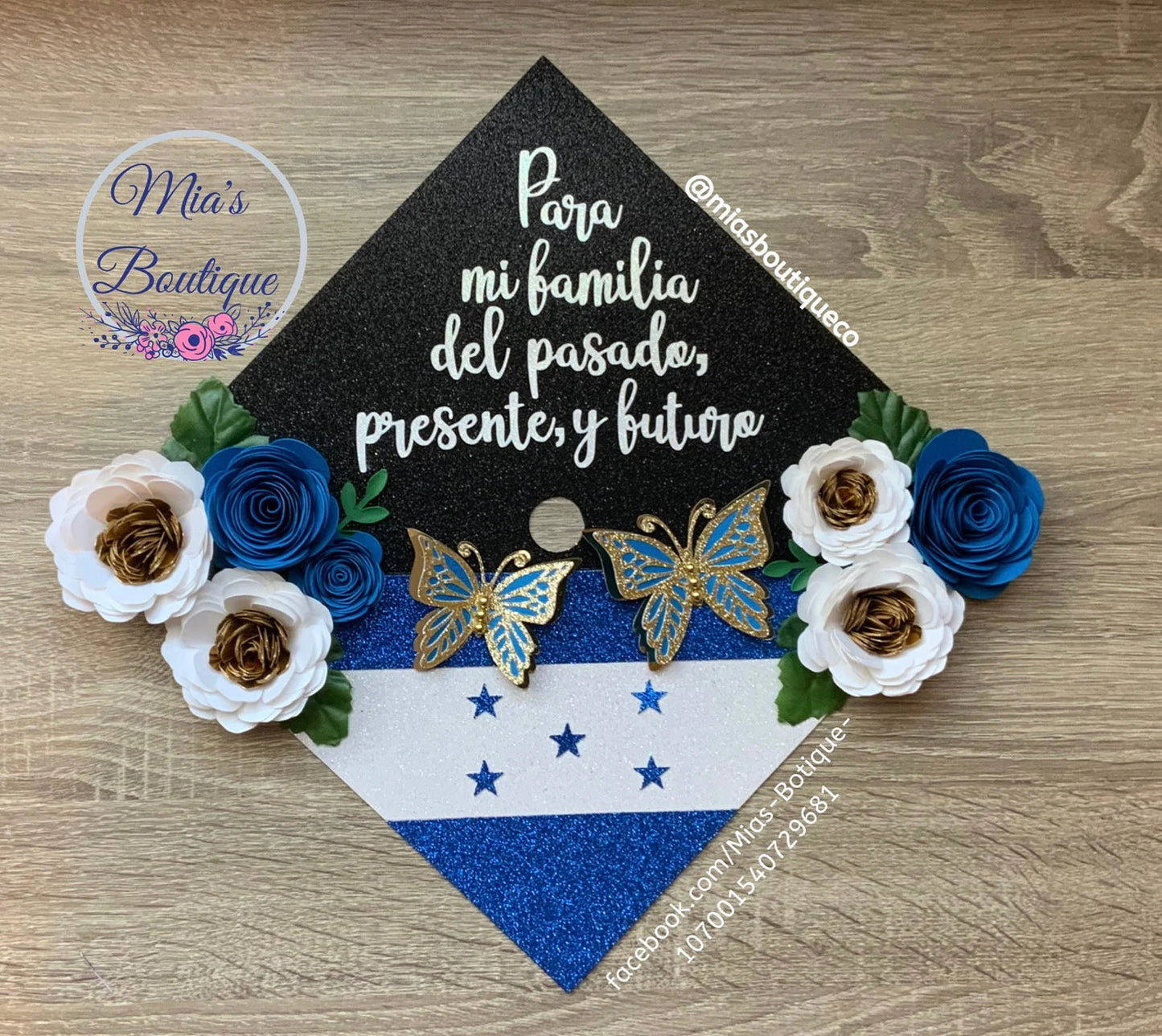 *Custom Honduran Graduation Cap Graduation Cap cover Personalized Honduras Graduation Cap Sunflower Roses Graduation