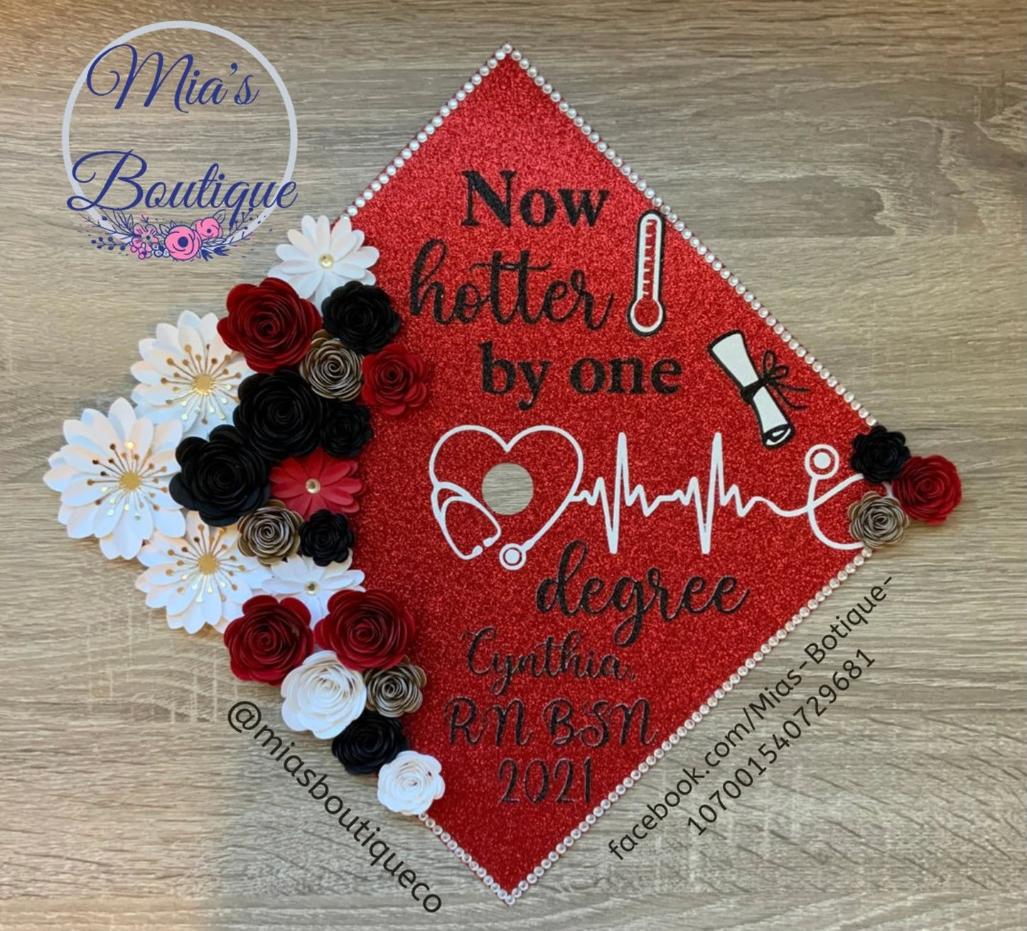 Nurse Graduation Cap cover/ Nursing Graduation Cap/ Floral Graduation Topper/Sunflower Roses Graduation Cap/Custom Graduation Cap